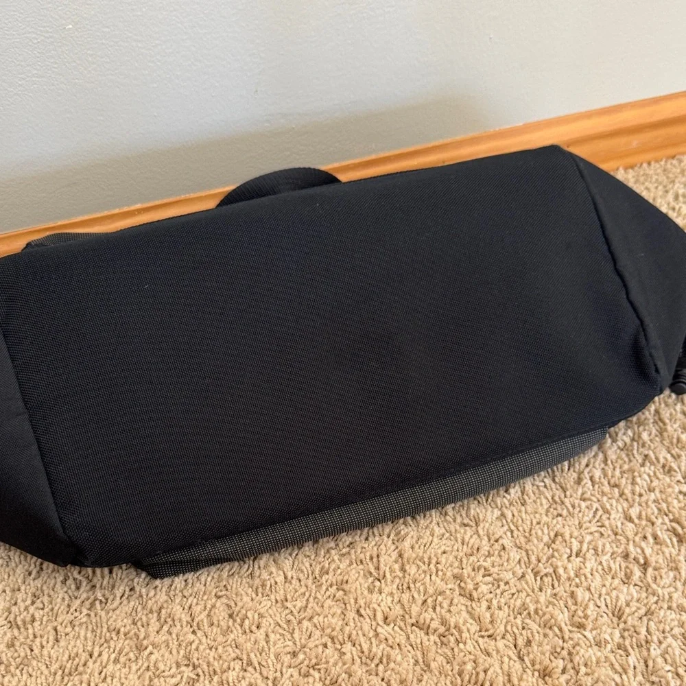 Vintage Lands End Charcoal Black Diaper Bag Wide-mouth Medium Duffle